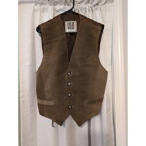 Vintage IOU Collection Menswear Suede Leather Button‎ Vest Waistcoat